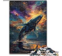 Puzzle da 1000 pezzi per adulti, balena che salta, dimensioni 26x38cm, gioco interattivo per famiglie, regalo artigianale con grafica colorata