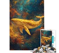 Puzzle da 1000 pezzi per adulti Balena dorata nel cosmo puzzle per adolescenti ideale per passare il tempo durante le vacanze stimolare la mente compleanni e altre occasioni 38x52cm