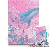 Puzzle da 1000 pezzi per adulti "Balena nel cielo con ragazza" - Gioco impossibile rilassante e stimolante per la mente ideale come decorazione da scrivania 50x75cm