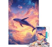 Puzzle da 1000 pezzi per adulti Balena nel cielo Gioco per famiglie Schema di assemblaggio impegnativo da completare (Dimensioni 38x26cm)
