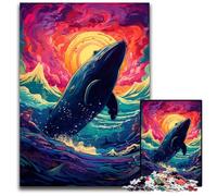 Puzzle da 1000 pezzi per adulti Balena nel mare Puzzle di carta perfetti per decorazioni per la casa Compleanni Feste e regali 1000 pezzi (38x26 cm)