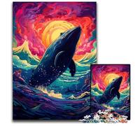 Puzzle da 1000 pezzi per adulti balena nel mare puzzle impegnativi decorazioni per la casa gioco rompicapo per adolescenti e interazione familiare 1000 pezzi (75x50 cm)