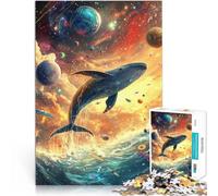 Puzzle da 1000 pezzi per adulti Balena nello spazio Difficile da completare ma divertente e umoristico Regalo di compleanno, regali, arte murale 75x50cm