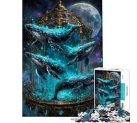 Puzzle da 1000 pezzi per adulti balene celesti in gabbia dorata gioco rilassante per adulti decorazione per la casa regalo per tutta la famiglia (dimensioni 38x52cm)