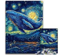 Puzzle da 1000 pezzi per adulti, Balene nel cielo notturno, puzzle in cartone per 14+ anni, difficile da completare ma divertente e umoristico, regalo di compleanno 26X38cm