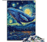 Puzzle da 1000 pezzi per adulti "Balene nel cielo notturno", puzzle per adulti, rompicapo fai da te da 1000 pezzi, gioco interattivo per famiglie (dimensioni 26x38cm)
