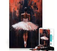Puzzle da 1000 pezzi per adulti: ballerina in rosso,perfetta per incastri,sfida artistica per la mente,divertimento,relax,gioco,regalo di compleanno,regalo per la mente (38x52cm)