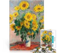 Puzzle da 1000 pezzi per adulti Banchetto di girasoli di Monet Per il divertimento in famiglia Gioco educativo per compleanno e Natale 38x26cm