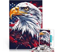 Puzzle da 1000 pezzi per adulti Bandiera americana dell'aquila Gioco intellettuale giocattolo Attività divertenti a casa, regali di compleanno, regali di viaggio, 50x70cm