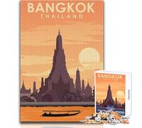 Puzzle da 1000 pezzi per adulti Bangkok Thailandia Viaggio Gioco di sfida unico Analisi e logica Regali di compleanno Dimensioni 38x52cm