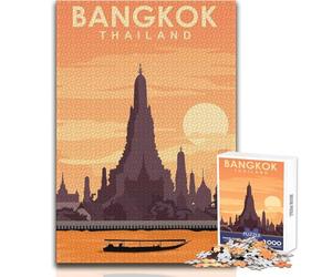 Puzzle da 1000 pezzi per adulti Bangkok Thailandia Viaggio Gioco di sfida unico Analisi e logica Regali di compleanno Dimensioni 38x52cm