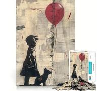 Puzzle da 1000 pezzi per adulti Banksy Ragazza Volpe Palloncino Gioco di incastro Gioco mentale Regalo Gioco gratuito Regalo di compleanno Gioco mentale (38x52cm)
