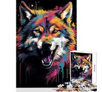 Puzzle da 1000 pezzi per adulti Banksy Wolf Graffiti Art Giocattoli antistress Regalo per compleanni per gioco educativo con poster abbinato e foglio di quiz Dimensioni 38x26cm