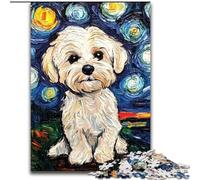 Puzzle da 1000 pezzi per adulti "Barboncino sotto il cielo notturno" Puzzle da 1000 pezzi per adulti, regalo di Natale, Halloween, Festa della mamma, Capodanno, Pasqua (dimensioni 26x38cm)