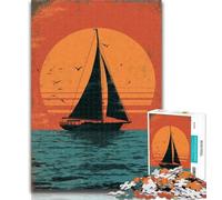 Puzzle da 1000 pezzi per adulti, barca a vela che naviga nell'oceano, 1000 pezzi per adolescenti, giochi educativi, decorazione per la casa, regalo di compleanno, regali, arte murale 50x75cm