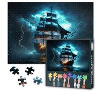 Puzzle da 1000 pezzi per adulti barca a vela - puzzle 1000 pezzi nave pirata, puzzle difficile e impegnativo a tema oceano (70 x 50 cm), serata di gioco e decorazione per la casa