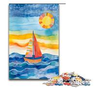 Puzzle da 1000 pezzi per adulti Barca all'orizzonte gioco impegnativo un'opera d'arte adatta a ragazzi dai 14 anni in su 75x50 cm