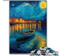 Puzzle da 1000 pezzi per adulti, barca nel cielo stellato, puzzle da 1000 pezzi, regalo perfetto per l'arredamento della casa, divertimento in famiglia, età 14+ (dimensioni 26x38cm)