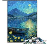 Puzzle da 1000 pezzi per adulti, barca sotto il cielo notturno, puzzle da 1000 pezzi, familiari e amici, sfida rompicapo (dimensioni 26x38cm)