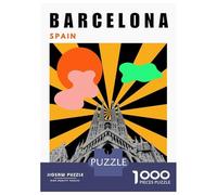 Puzzle Da 1000 Pezzi Per Adulti Barcelona Mid Century Modern Collage TravelPoster Puzzle Gioco Rompicapo Decorazione Per La Casa Regali Unici Per Compleanno E Natale 70x50cm/1000pcs