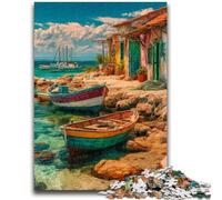 Puzzle da 1000 pezzi per adulti Barche su un'isola turistica Difficile Regalo per amici e familiari Adatto per E 14 26x38cm