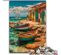 Puzzle da 1000 pezzi per adulti, barche su un'isola turistica, giochi educativi, decorazione per la casa, ideale come regalo per tutta la famiglia (dimensioni 50x75cm)