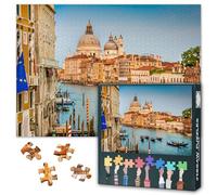 Puzzle da 1000 pezzi per adulti - Basilica di Santa Maria Della Salute Venezia Canal Grande Tramonto Panorama Italia | Vivace Puzzle Premium - 27.5x19.7 pollici