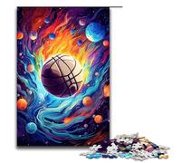 Puzzle da 1000 pezzi per adulti Basket circondato da pianeti Puzzle Gioco pratico 75x50cm