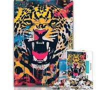Puzzle da 1000 pezzi per adulti Basquiat Leopard, 1000 pezzi, regali per adulti, collezione di artisti, belle arti per età dai 14 anni in su, 50x75cm