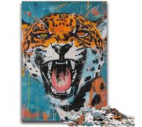 Puzzle da 1000 pezzi per adulti Basquiat Leopard Puzzles, giocattolo educativo intellettuale decomprimente, decorazione perfetta (38x26cm)