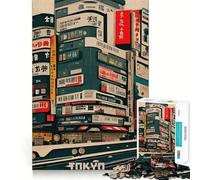 Puzzle da 1000 pezzi per adulti,Bauhaus Tokyo City,intagli precisi,gioco per la mente,regalo per momenti di relax,regalo di compleanno divertente (38x26cm)