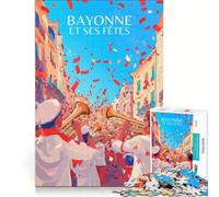 Puzzle da 1000 pezzi per adulti Bayonne Et Ses Fêtes | 38x52cm Difficile Difficile Aiuta l'esercizio del cervello con il poster di abbinamento e il foglio di curiosità