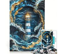 Puzzle da 1000 pezzi per adulti "Beacon in The Storm" - Arte Kintsugi, gioco rompicapo, attività divertenti da fare a casa, collezione d'artista, belle arti 50x75cm