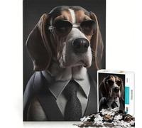 Puzzle da 1000 pezzi per adulti, Beagle Mafia Boss, gioco pratico, difficile e stimolante, adatto come decorazione da scrivania 38x52cm