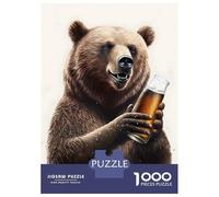 Puzzle Da 1000 Pezzi Per Adulti Bear And Beer Puzzle Gioco Rompicapo Regalo Per Donne Difficile E Stimolante 38x26cm/1000pcs