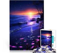 Puzzle da 1000 pezzi per adulti, bel tramonto da spiaggia, giocattolo educativo per l'intelligenza cerebrale, giocattolo che crea dipendenza, 26 x 38 cm