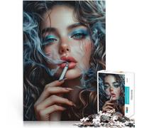 Puzzle da 1000 pezzi per adulti Bella donna che fuma Difficile da completare ma divertente e umoristico è ideale come regalo per tutta la famiglia 70x100cm