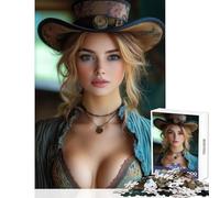 Puzzle da 1000 pezzi per adulti bella donna steampunk decorazione per la casa giocattoli idee regalo gioco educativo interessante riduzione dello stress dimensioni 38x52cm