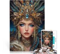 Puzzle da 1000 pezzi per adulti Bella principessa indiana Fatto di legno per età pari o superiore a 14 anni Opera d'arte Regali difficili per donne e uomini misurare:50x75cm