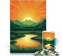 Puzzle da 1000 pezzi per adulti Bella valle di montagna Difficile da completare ma divertente e umoristico Decorazione d'arte per la casa 52x38cm