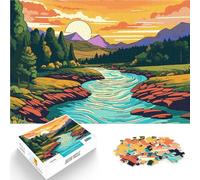 Puzzle da 1000 pezzi per adulti Bella valle di montagna Giocattolo educativo intellettuale decomprimente Decorazioni e regali unici per la casa 38x26cm