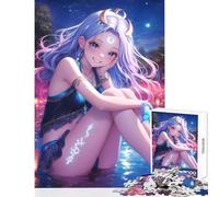 Puzzle da 1000 pezzi per adulti Bellezza al chiaro di luna celeste Decorazione per la casa Giocattoli Idee regalo Gioco per famiglie Interessante riduzione dello stress Dimensioni 38x52cm