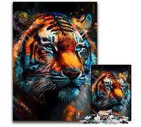 Puzzle da 1000 pezzi per adulti, bellezza selvaggia, testa di tigre, gioco rompicapo in cartone, gioco interattivo per famiglie, adatto per età 14+, 26x38cm/10,23x14,96 pollici