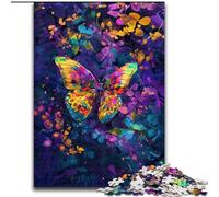 Puzzle da 1000 pezzi per adulti, bellissima farfalla colorata in legno, regalo divertente e attività per la casa 50x75cm per decorazioni per la casa, allenamento del cervello e regali per le feste