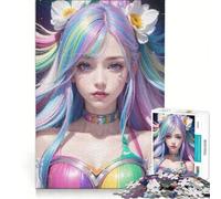Puzzle da 1000 pezzi per adulti, bellissima ragazza arcobaleno, gioco rompicapo, assemblaggio di modelli, per rafforzare l'amore tra le coppie 38x26cm