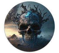 Puzzle da 1000 pezzi per adulti, bellissimi puzzle rotondi a forma di teschio, 1000 pezzi per adulti, regalo per uomini e donne, per occasioni quotidiane e speciali, 67,5x67,5 cm