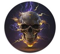 Puzzle da 1000 pezzi per adulti, bellissimi puzzle rotondi a forma di teschio, rompicapo e decorazioni per la casa, regalo perfetto per le feste, 67,5x67,5 cm