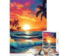 Puzzle da 1000 pezzi per adulti,bellissimi tramonti sulla spiaggia,decorazioni per la casa,giocattoli,regali per donne e uomini,gioco pratico per migliorare l'amore tra coppie,dimensioni 50x75cm