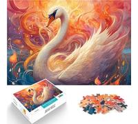 Puzzle da 1000 pezzi per adulti bellissimo cigno per il giocattolo di sfida del gioco educativo Lista dei desideri con Babbo Natale 52x38cm