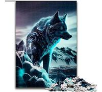 Puzzle da 1000 pezzi per adulti, bellissimo lupo in legno, idea regalo unica fai da te per la casa, 50x75cm, gioco rompicapo per adolescenti, regalo perfetto per le feste